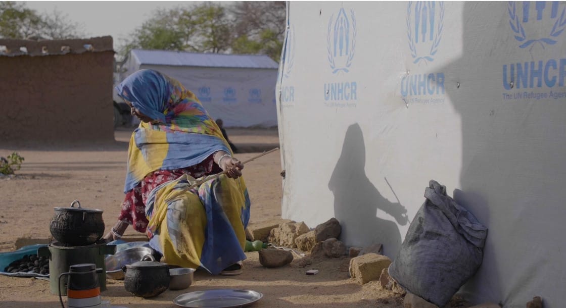 Distribution dans un camp de l'Est du Tchad